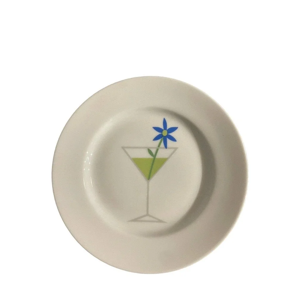 Crate & Barrel Set of 4 “Blossom Up Flower” Appetizer/ Snack Plates